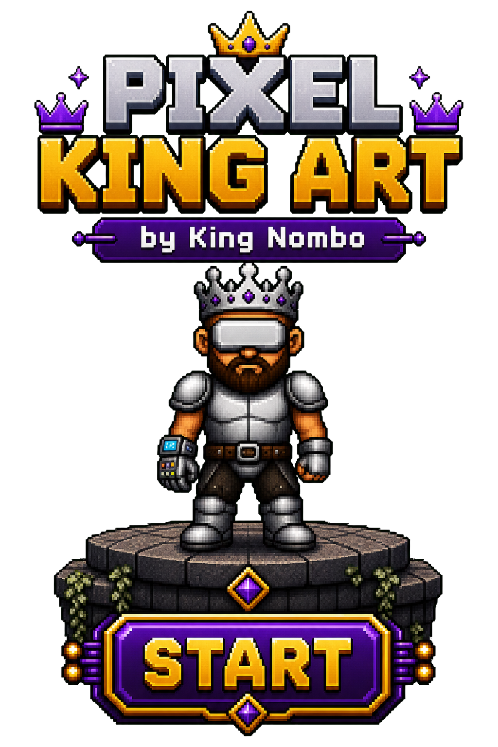 Pixel King Art by King Nombo start screen